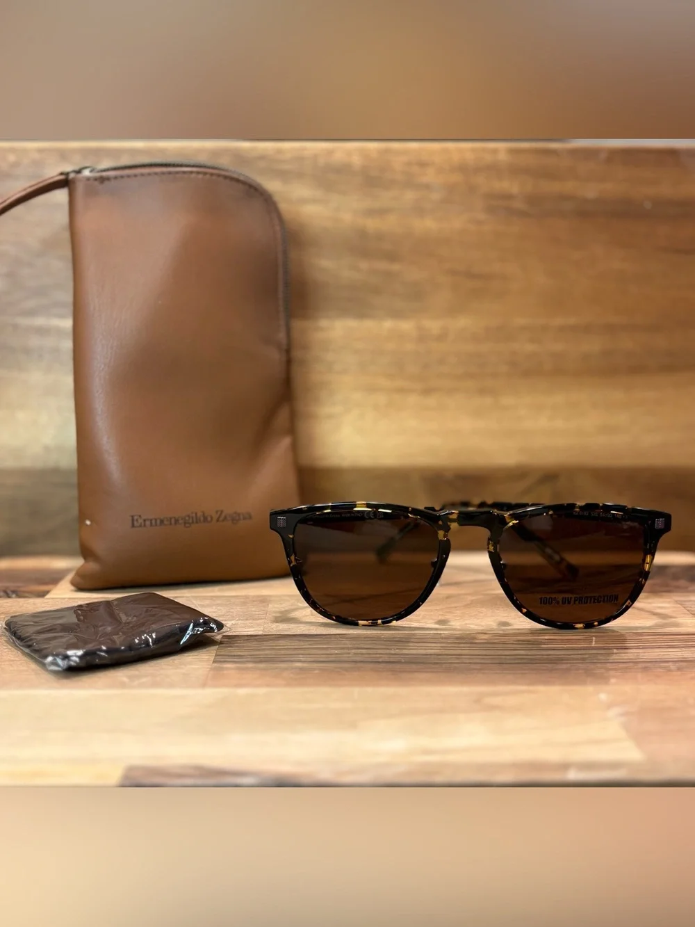 Ermenegildo Zegna EZ0182 Sunglasses 52E Round Blonde Tortoise Luxury